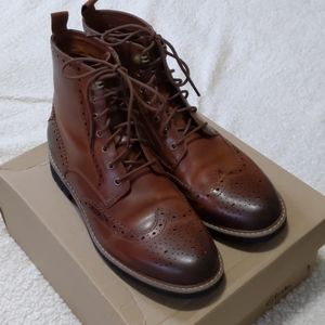 Clarks Batcombe Lord Dark Tan Leather Boots